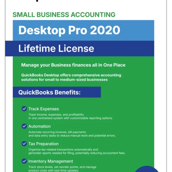 QuickBooks Desktop Pro 2020 | Lifetime License | No Subscription | 1-User