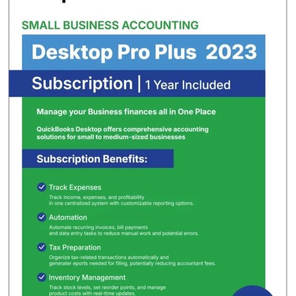 QuickBooks Desktop Pro Plus 2023 – 1 Year Subscription